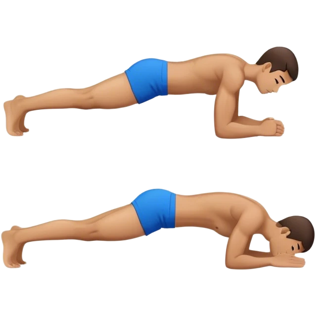 blue shorts doing plank exercise emoji