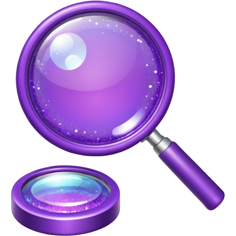 glitter purple and magnifying glass emoji