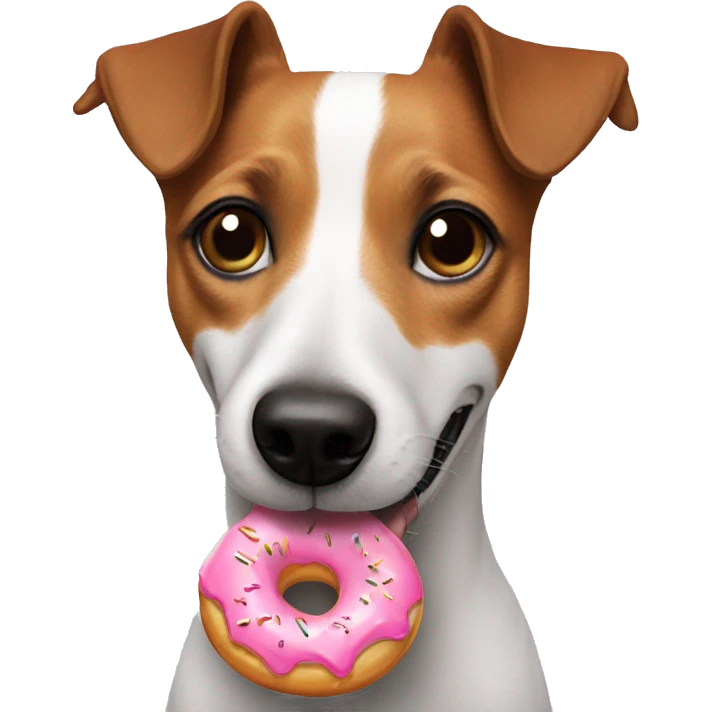 jack russel eating donut emoji