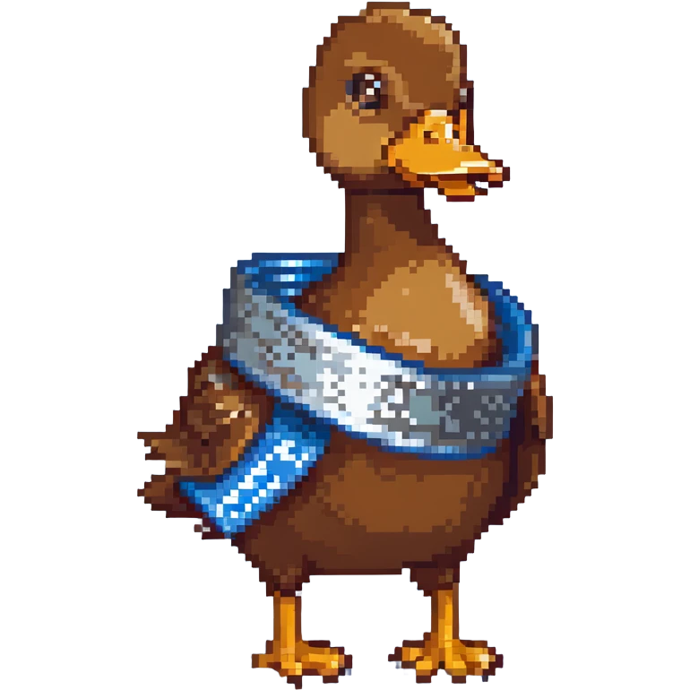 brown duck holding silver duct tape emoji