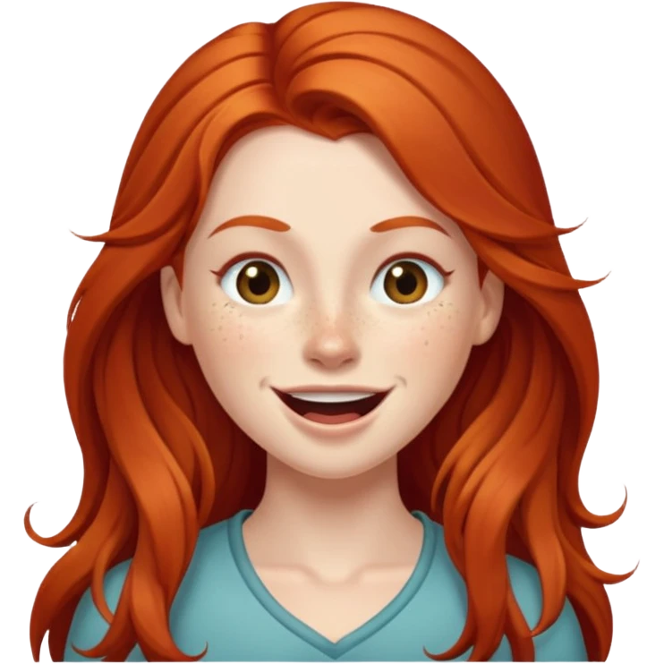 Excited long haired redhead wink emoji