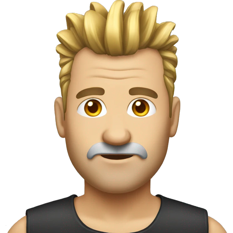 European, golden Mohawk hairstyle, man, middle-aged. emoji