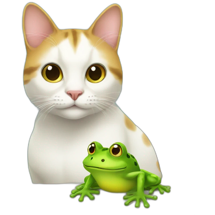 Cat and frog emoji