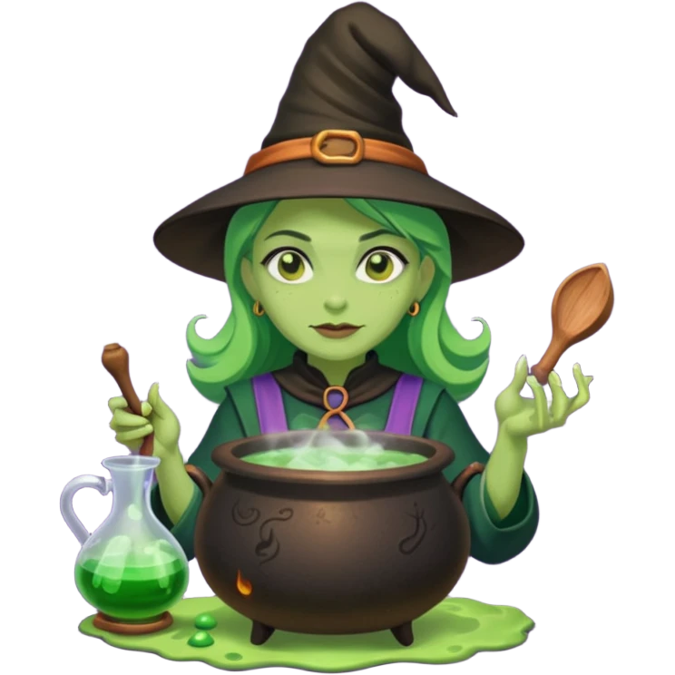 green witch cooking potion emoji