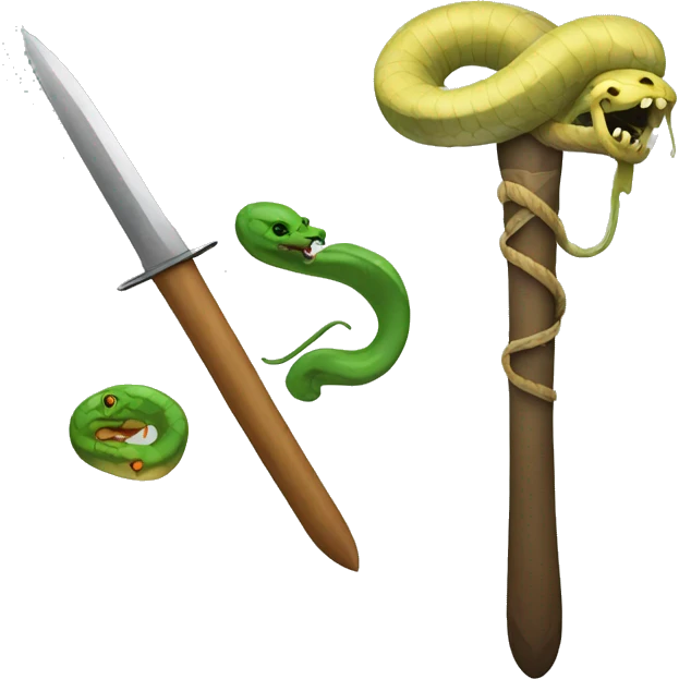 Spears with knife and a snake emoji