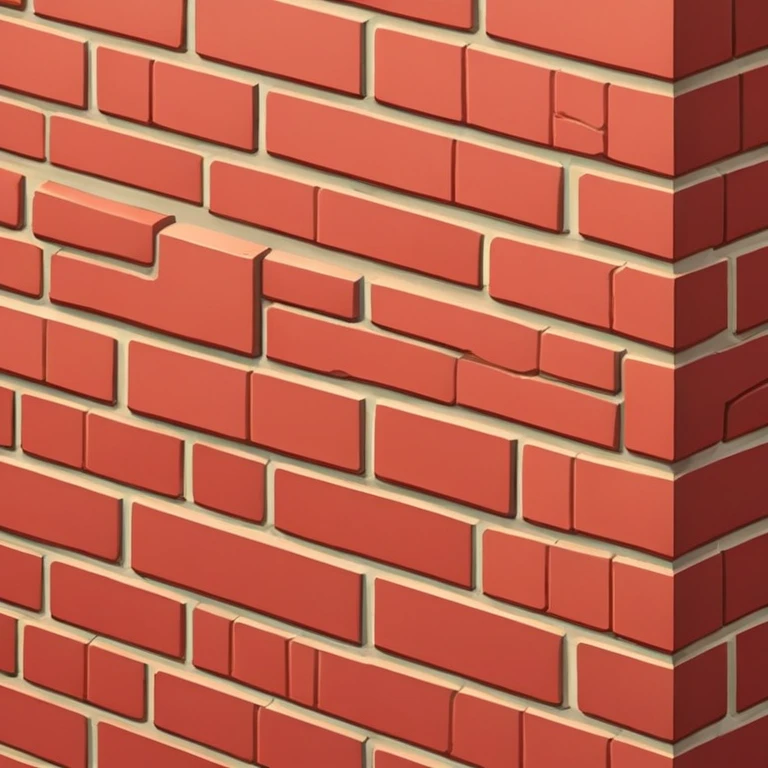brick wall viewed from the side, perspective view emoji