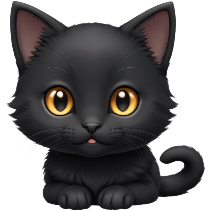 cinematic-cute-black-kitten-portrait-emoji,-head-tilted-playfully-and-inquisitively,-sleek-black-fur-with-subtle-hints-of-deep-gray,-simplified-yet-adorable-features,-highly-detailed,-glowing-with-a-warm,-friendly-glow emoji
