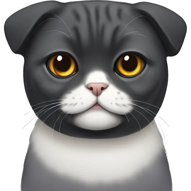 Black Scottish fold emoji