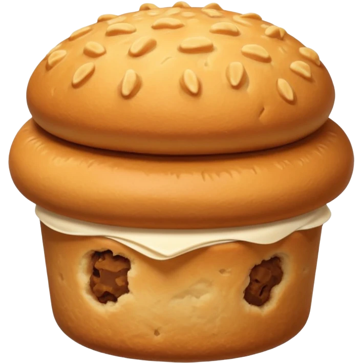 plain bun with a fluffy, biscuit-textured top emoji