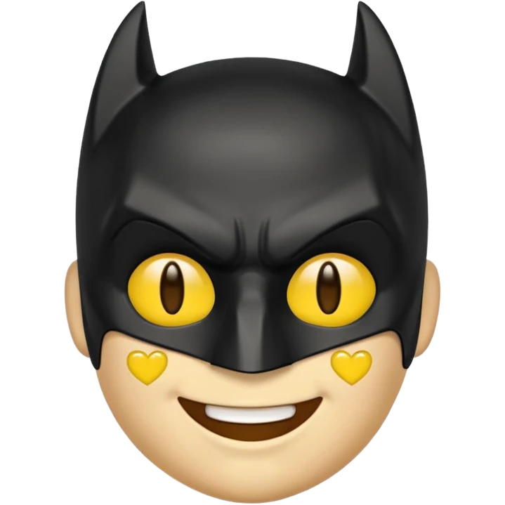batman emoji with hearts in his eyes emoji