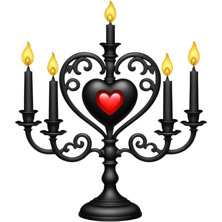 goth heart with a gothic candelabra emoji