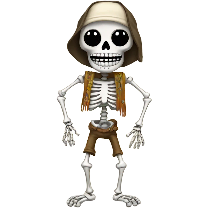 Hippie skeleton emoji
