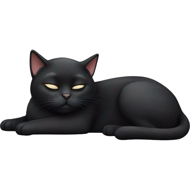 Sleepy black cat  emoji