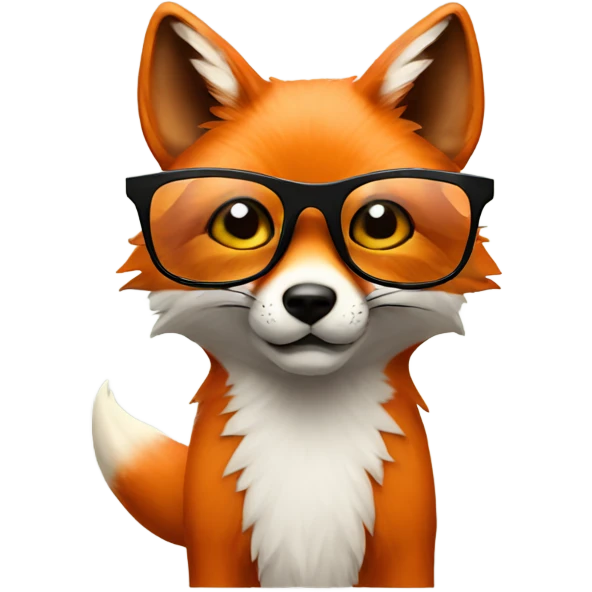 fox in artificial glasses emoji