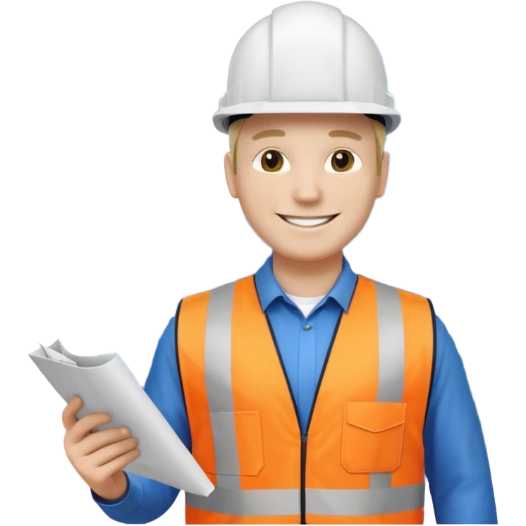 White helmet wearing man who is in civil engineering field visit emoji