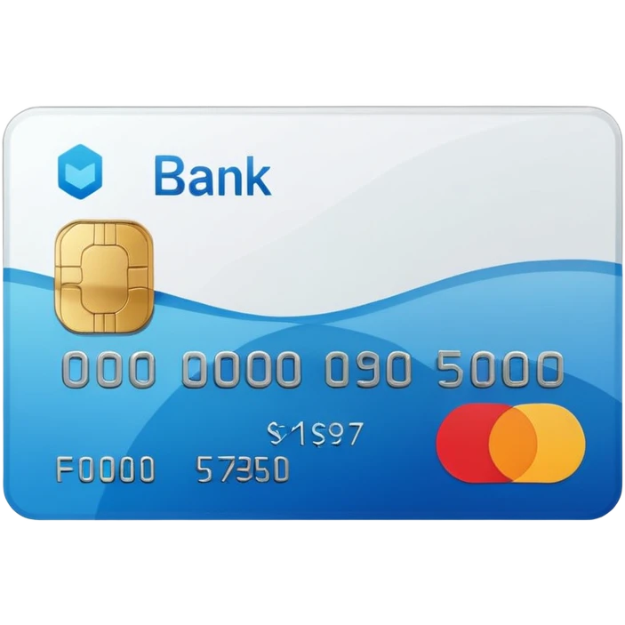 an iOS-style bank card. emoji