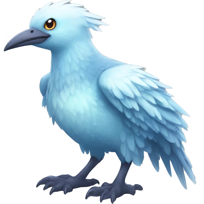 Fantasy legendary ice bird Fakemon full body emoji