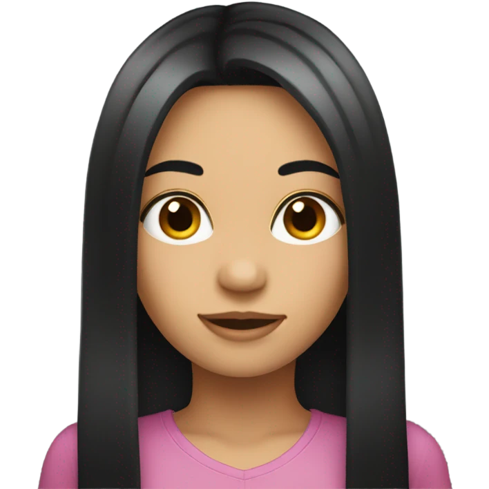 Emoji of a girl’s  head with long straight black hair  emoji