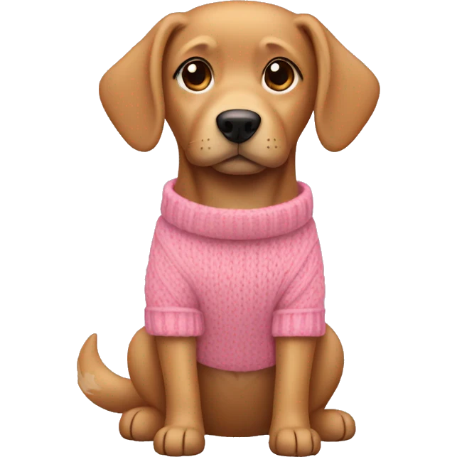 Dog brown blonde wearing pink sweater  emoji