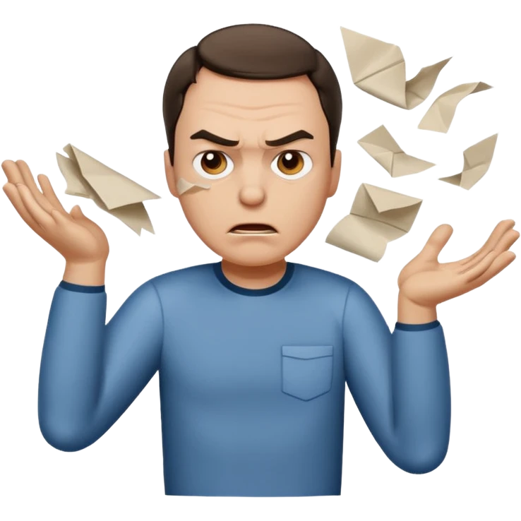 Sheldon angry throwing papers emoji