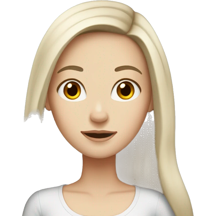White girl with long  dark brown hair  emoji