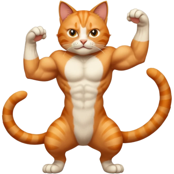 A cat flexing  emoji
