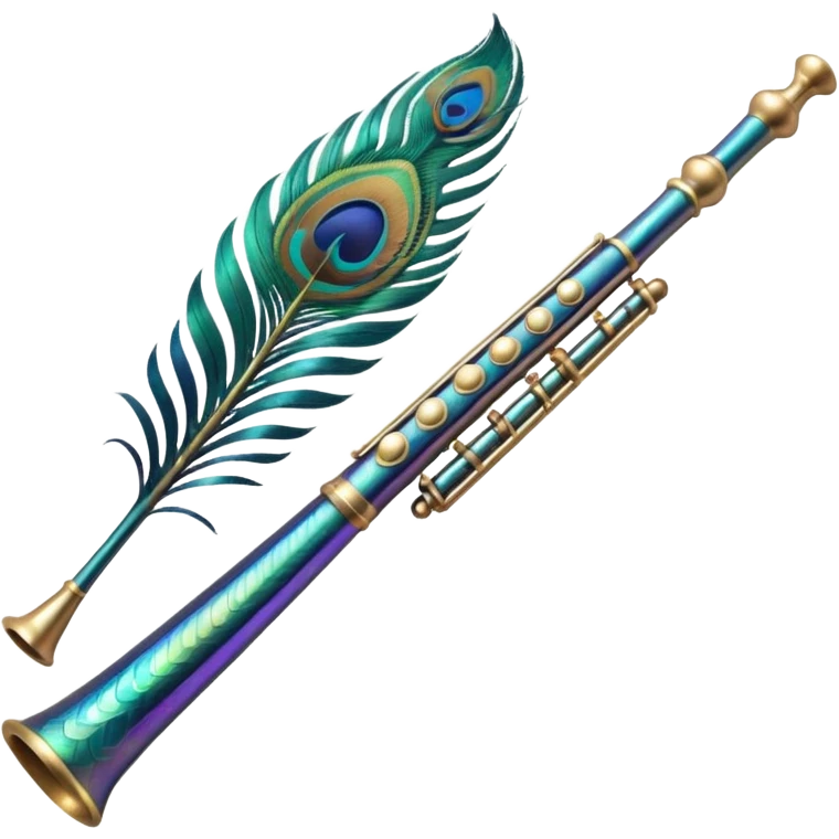 Peacock feather flute emoji
