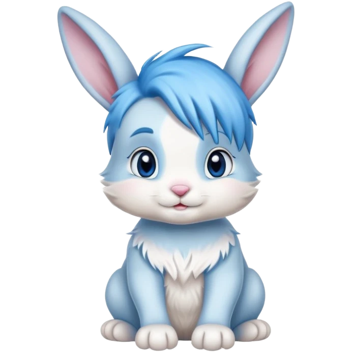 pretty easter boy bunny with blue hair emoji