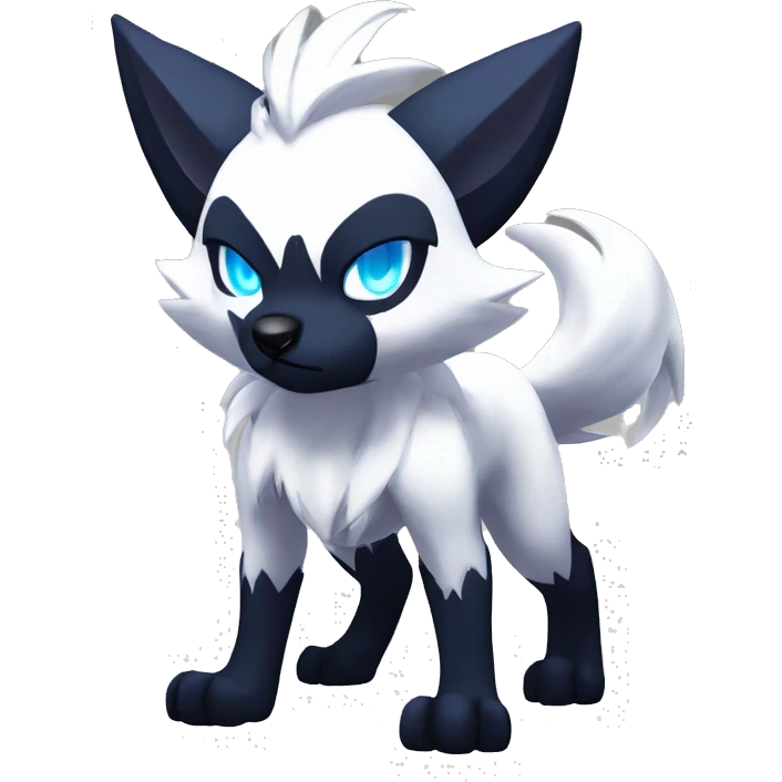Edgy Cool Anthro Absol-Lycanroc Midnight Form-Pokémon Full Body emoji