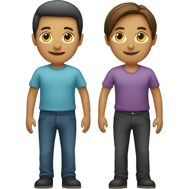 two people, one standing next to the other, shape icon emoji