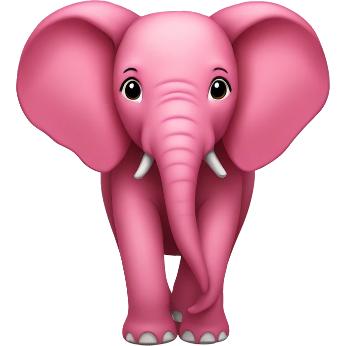 Rose color elephant with hearts emoji
