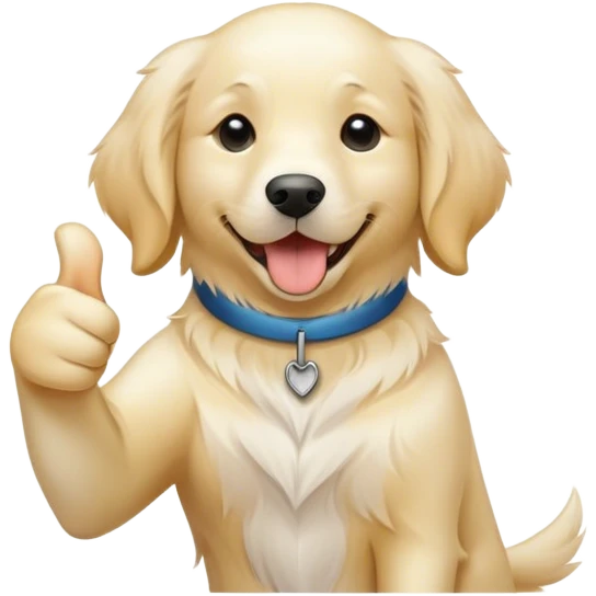 White golden retriever giving thumbs up  emoji