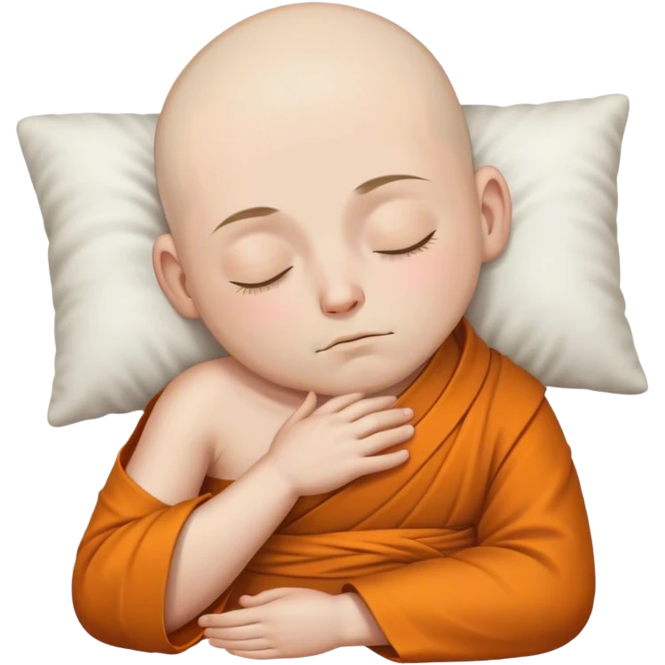A monk sleeping with the eyes closed emoji