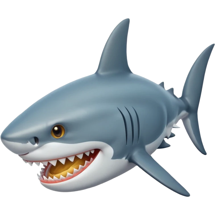 Shark with golden cilinder on his head smiling emoji