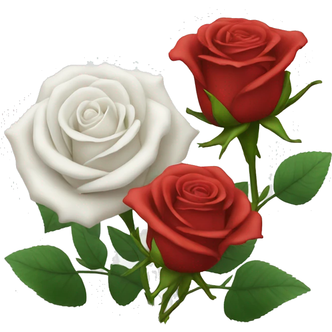 white and red roses  emoji