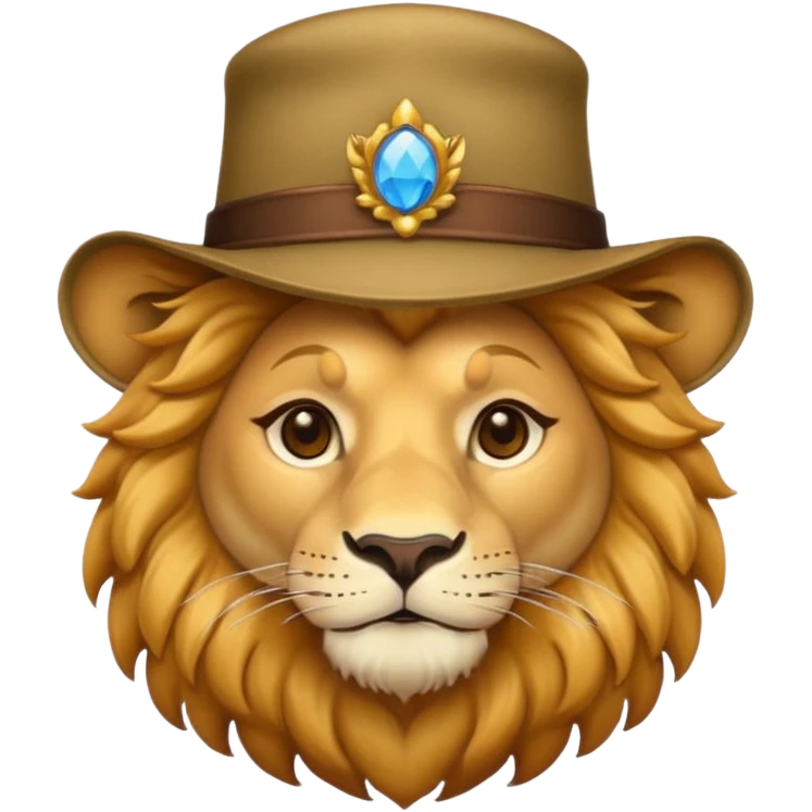 lion wearing hat emoji