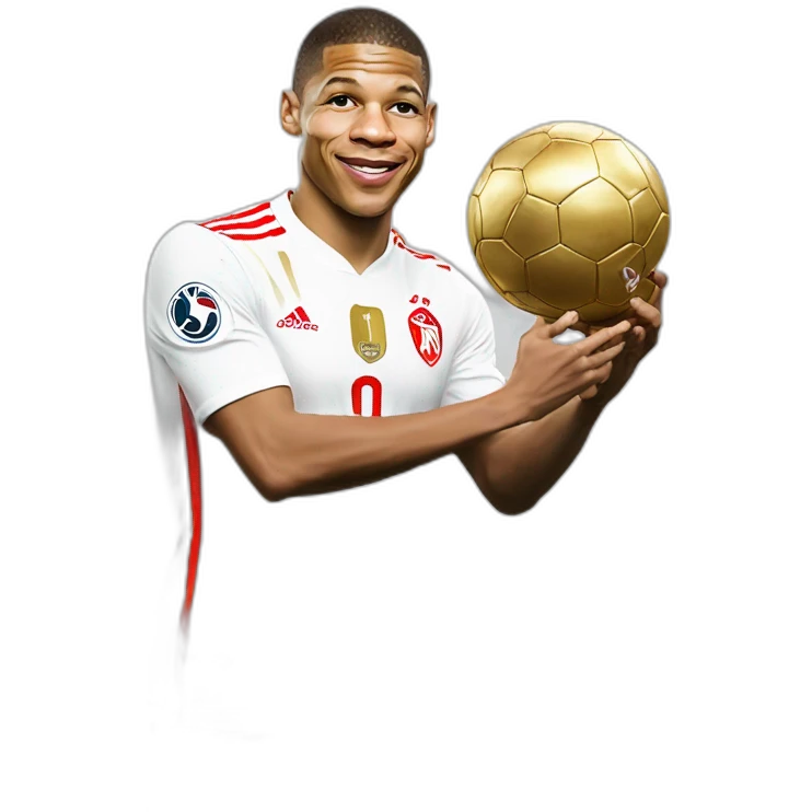 Mbappé tient le ballon d'or emoji