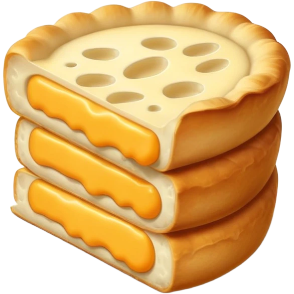 poğaça with a visible cheese filling, cute and inviting emoji