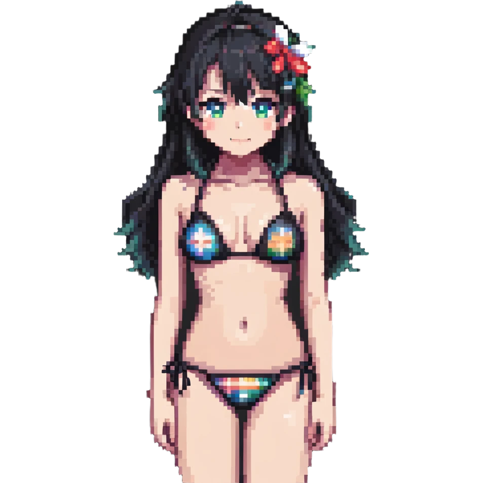cute anime girl in a bikini emoji