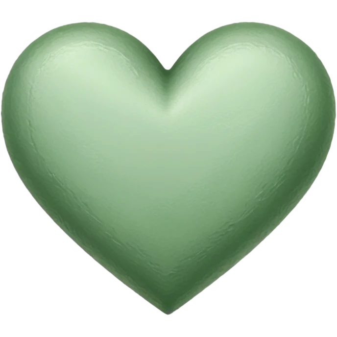 sage green heart, sketched emoji