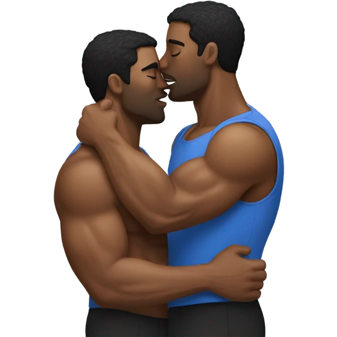 Two muscly men kissing emoji