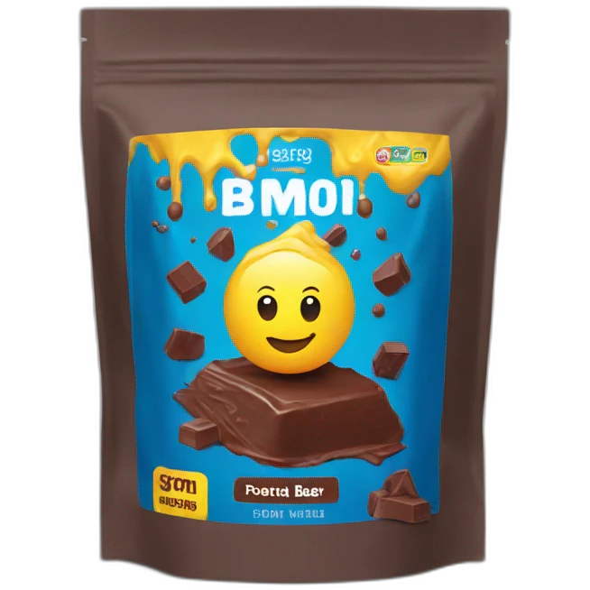 protein powder chocolate flavour -black bag emoji