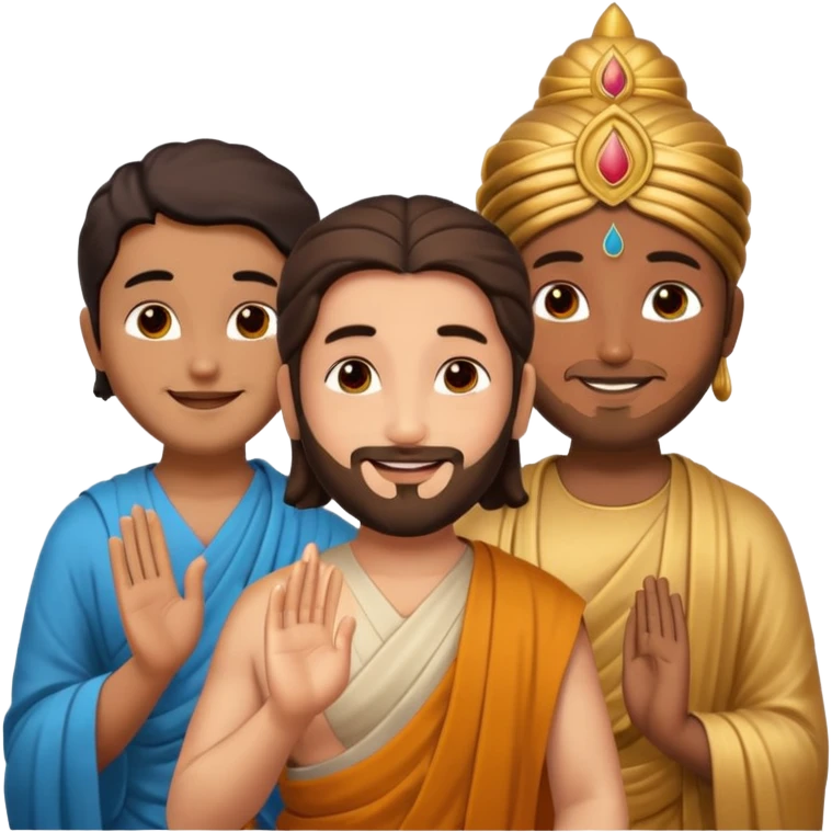 create an emoji of Jesus Budha and Krishna together emoji