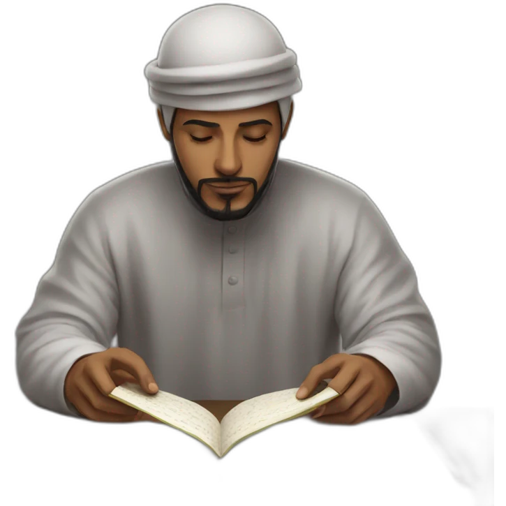 Muslim man Reading Quran. emoji