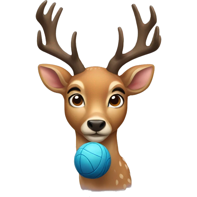 Deer with ball emoji
