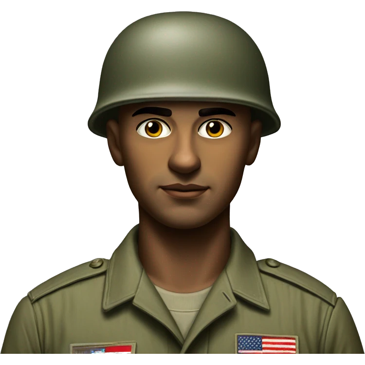 photorealistic serious us soldier 1960s emoji