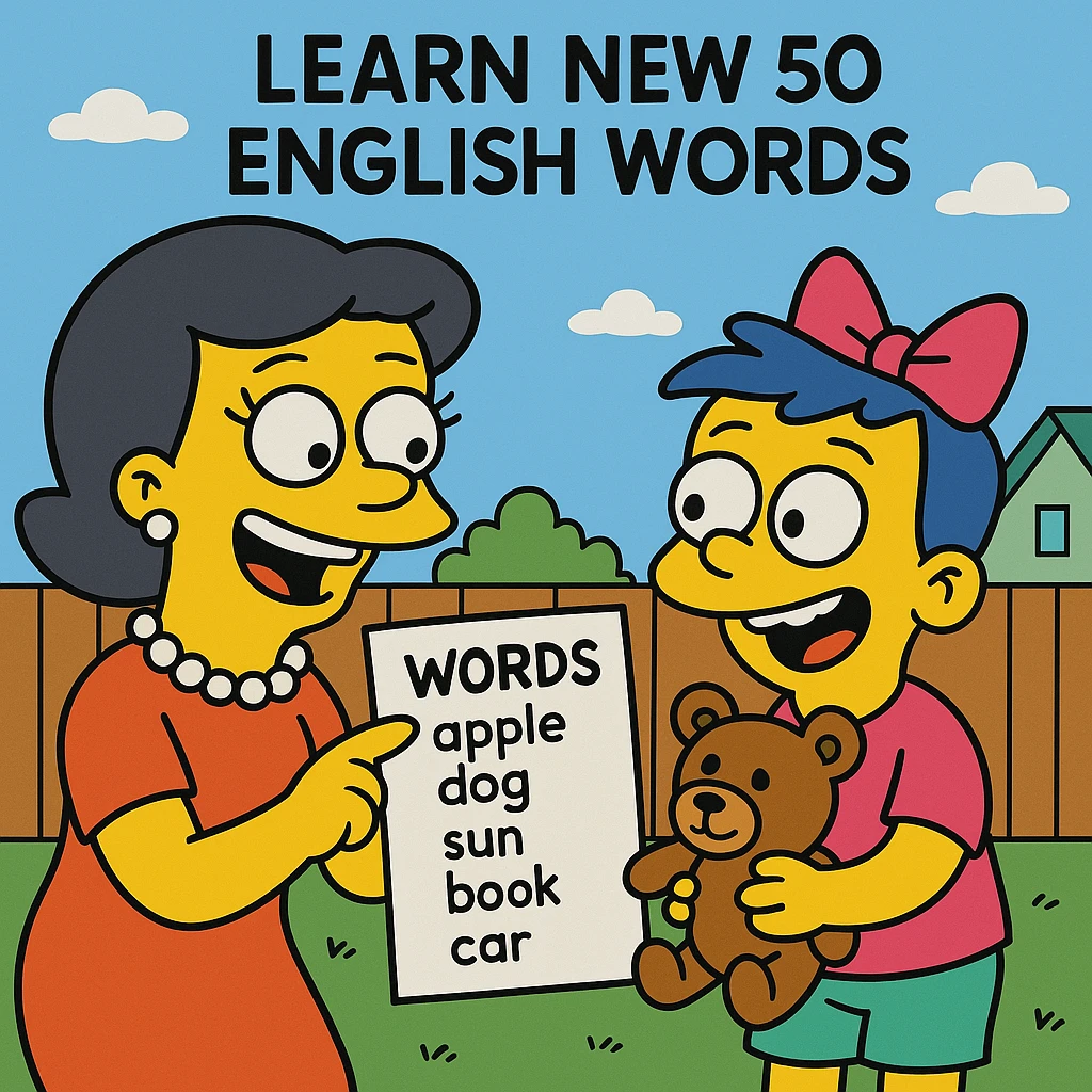 Learn new 50 English words emoji