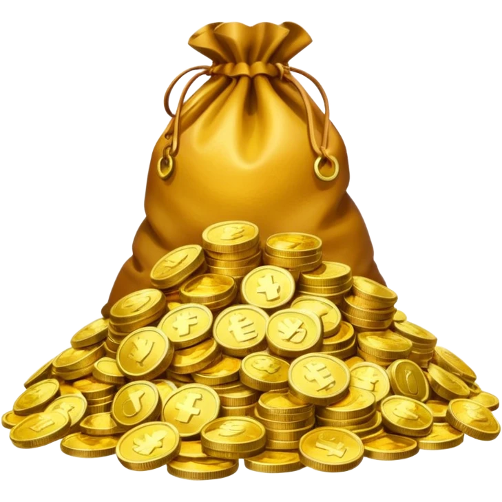 mountain of money with bags of money emoji