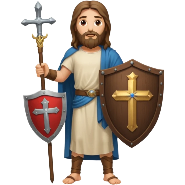 иисус  христос с щитом во весь Рост emoji