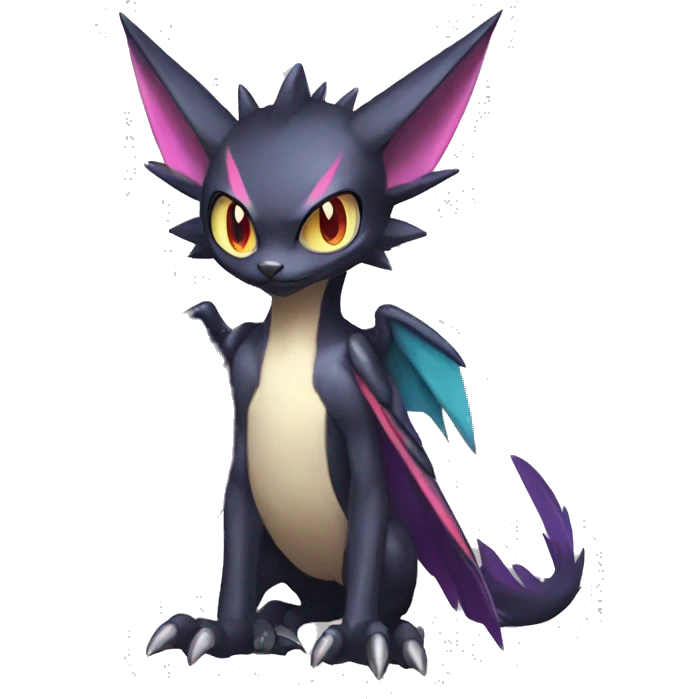 Edgy Cool Nargacuga-Noivern-Pokémon-fusion-cat Full Body emoji